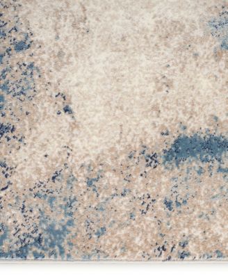 Calvin Klein Ck022 Infinity Ifn05 Runner Area Rug In Blue