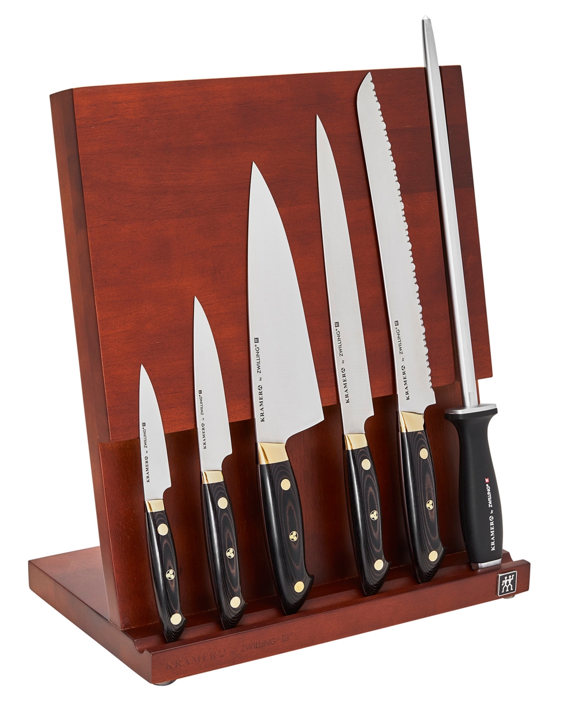 Shop Zwilling Bob Kramer Carbon 2.0 Knife Block Set, 7 Piece In Brown And Silver-tone