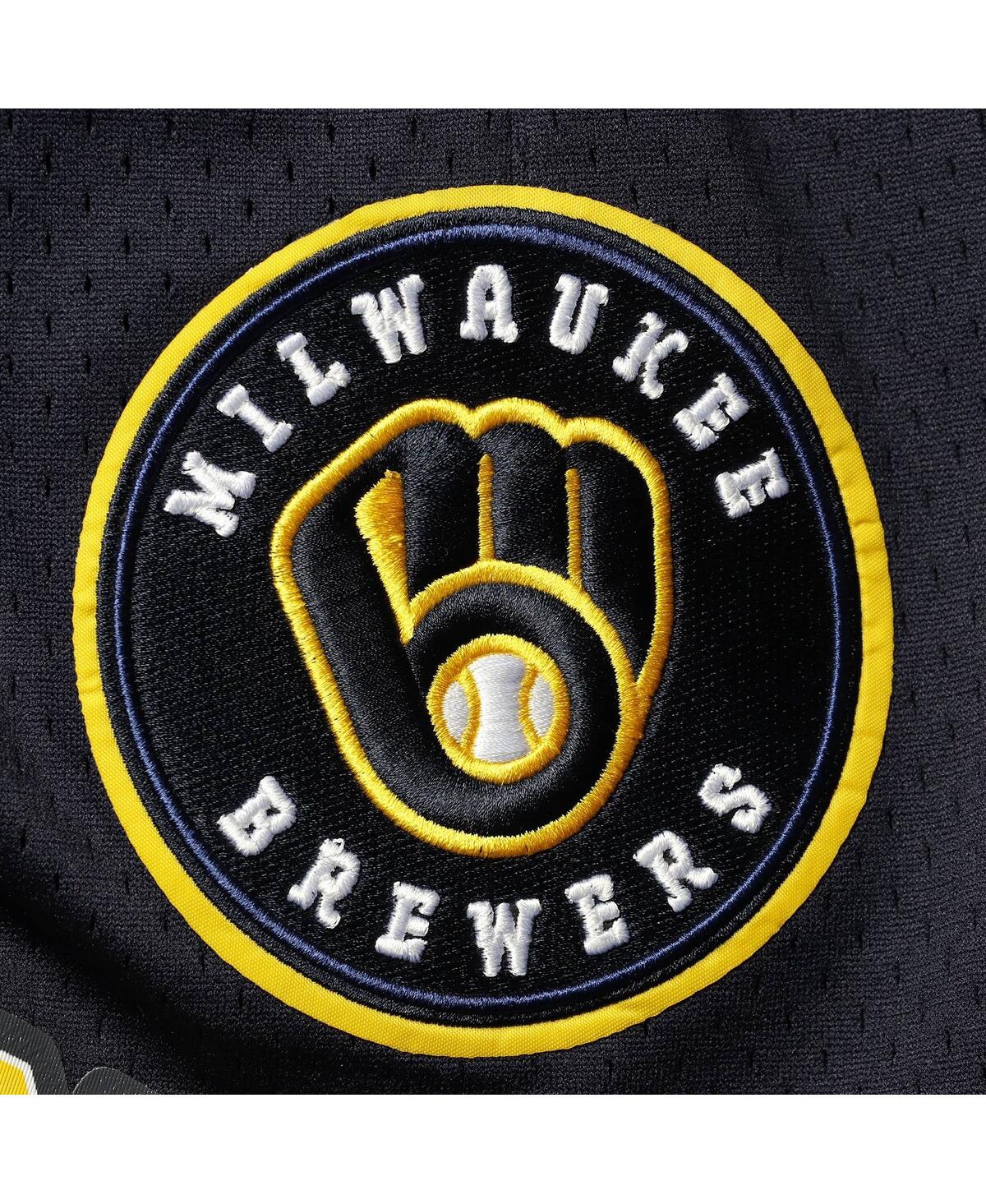 Pro Standard Navy Milwaukee Brewers Logo Mesh Shorts In Navy