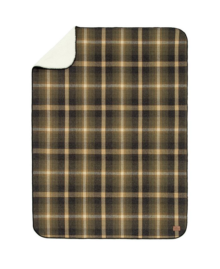 Pendleton Plaid Cotton Sherpa Throw Blanket, 50" x 70" Macy's