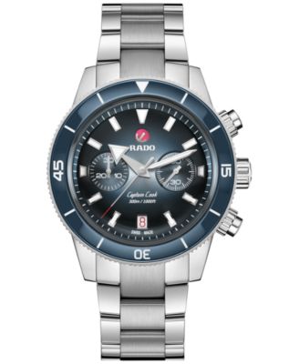 Rado - Men's Swiss Automatic Chronograph Captain Cook Stainless Steel Bracelet Watch 43mm Gift Set