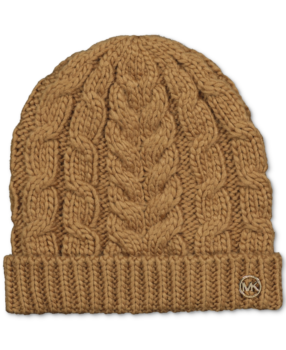 Michael Kors Michael  Women's Moving Cables Knit Hat In Dark Camel