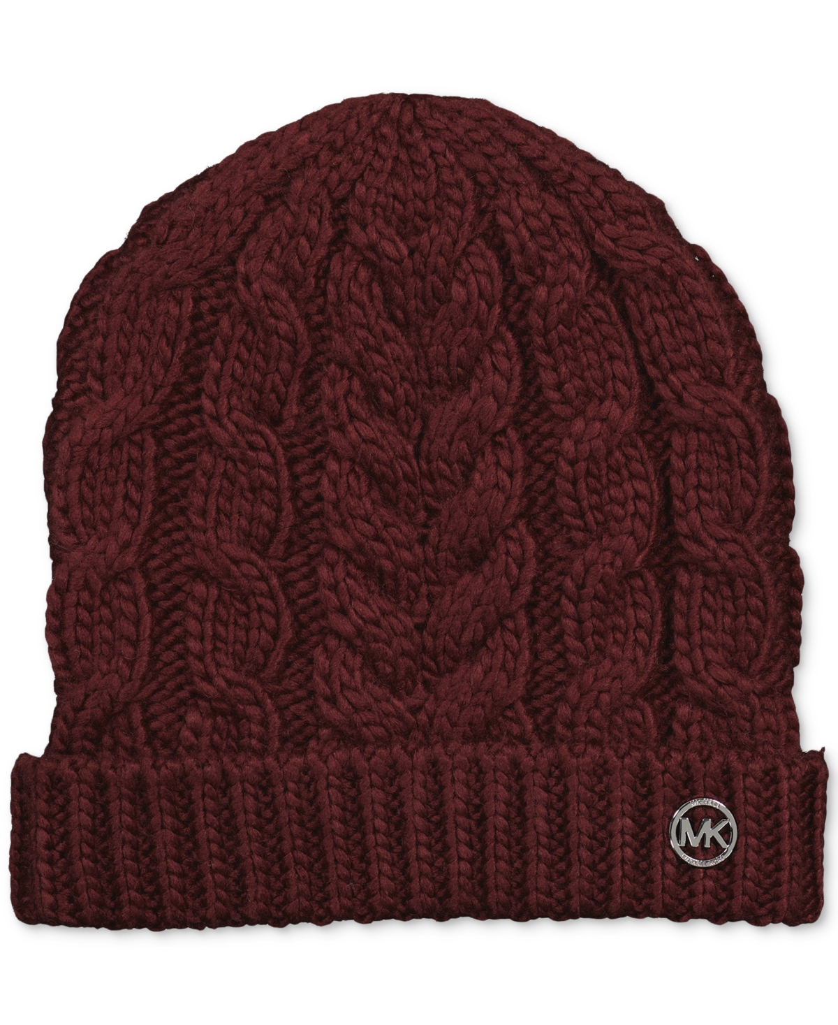 Michael Kors Michael  Women's Moving Cables Knit Hat In Merlot