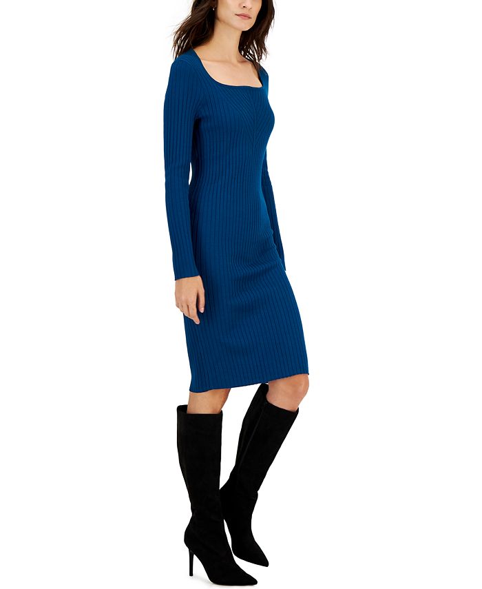 Taylor Women's BoatNeck LongSleeve Ribbed Sweater Dress Macy's