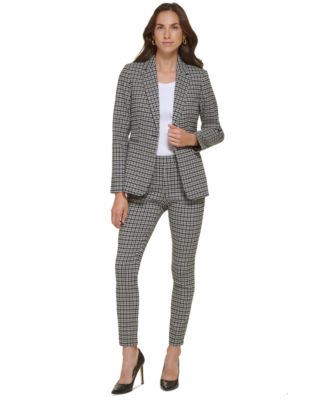 TOMMY HILFIGER WOMENS PLAID BLAZER PULL ON PANTS