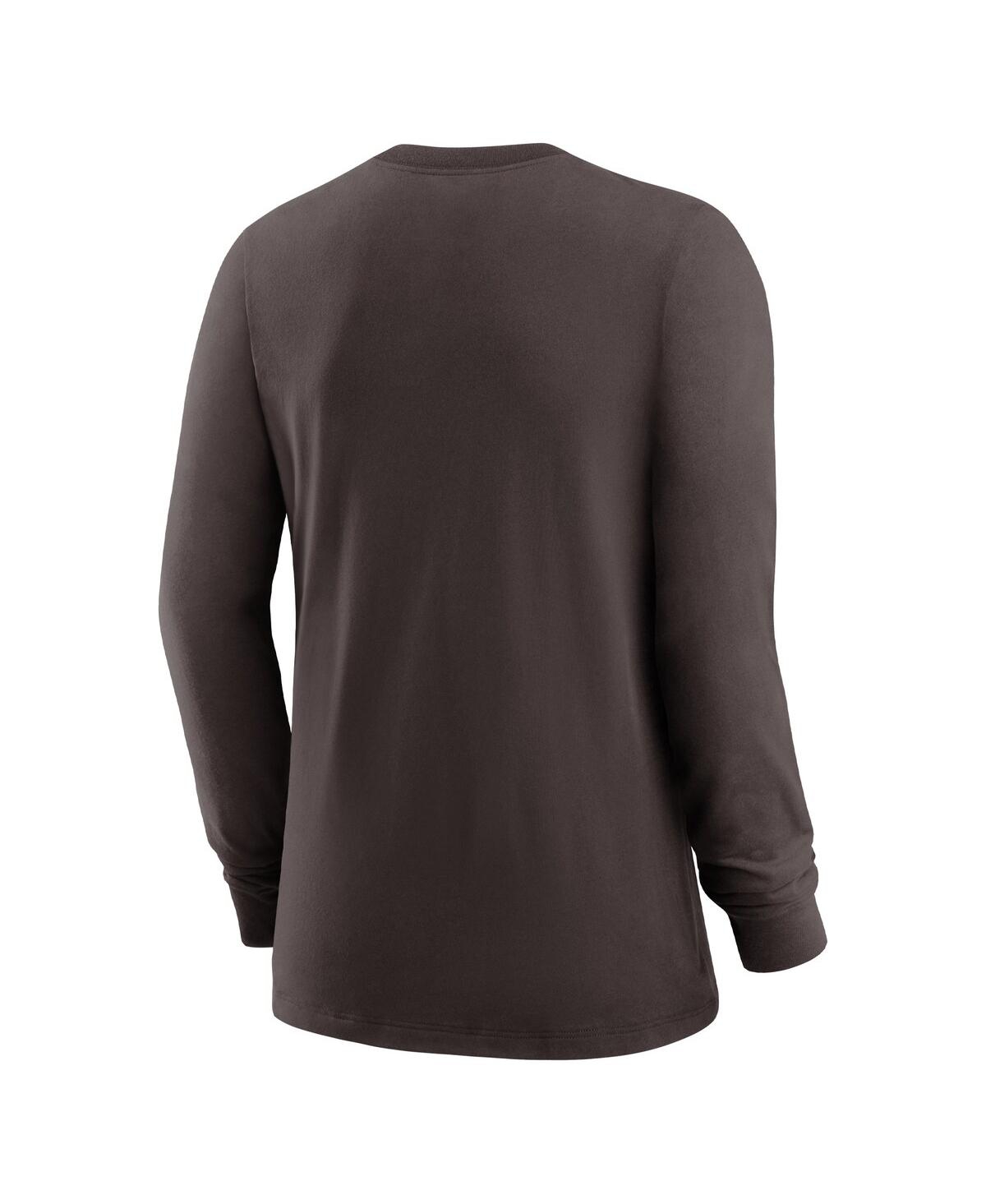 Shop Nike Women's  Brown Cleveland Browns Prime Split Long Sleeve T-shirt