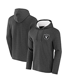 Men's NFL x Darius Rucker Collection by Heathered Charcoal Las Vegas Raiders Waffle Knit Pullover Hoodie