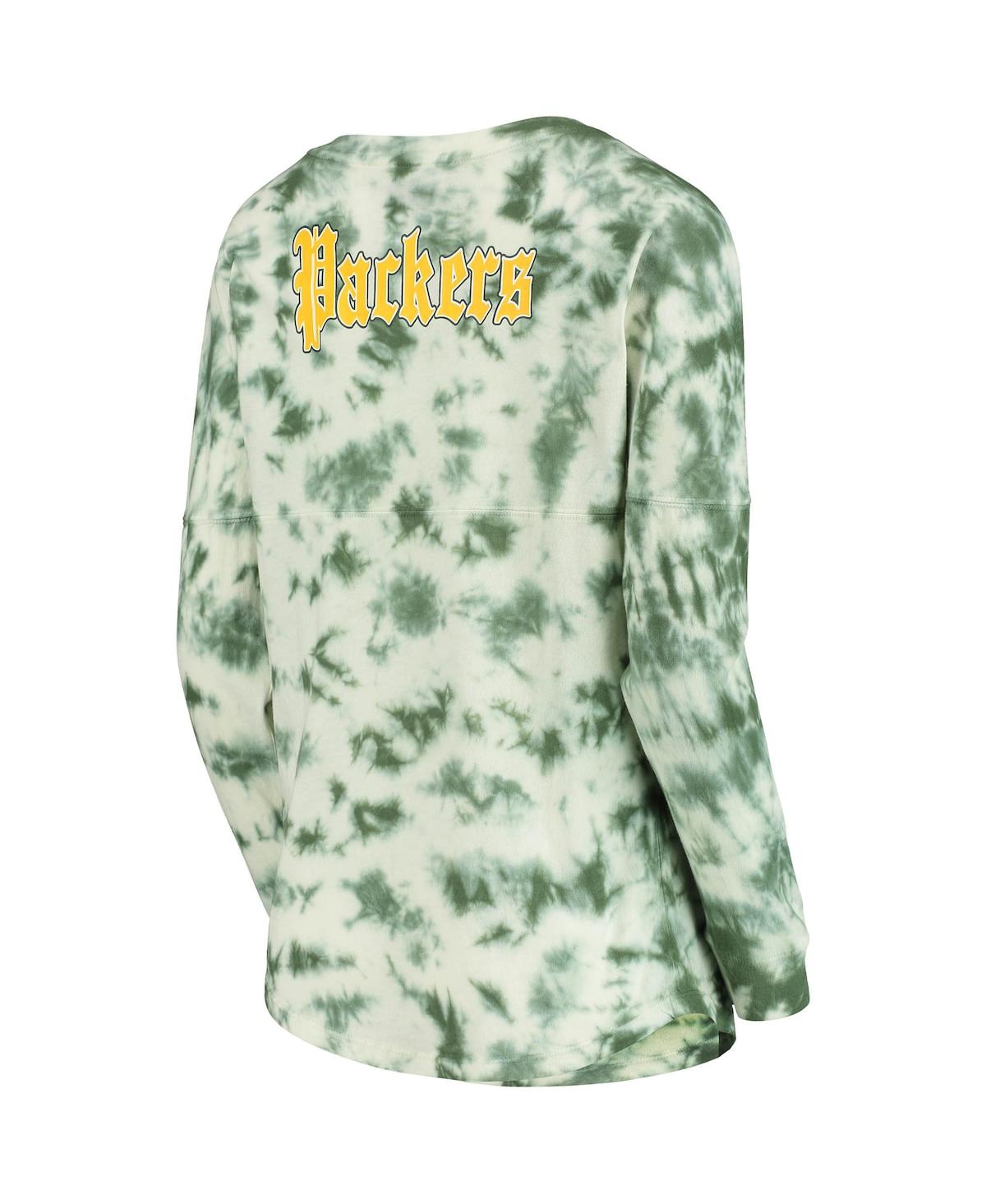 NEW ERA WOMEN'S NEW ERA GREEN GREEN BAY PACKERS TIE-DYE LONG SLEEVE T-SHIRT 