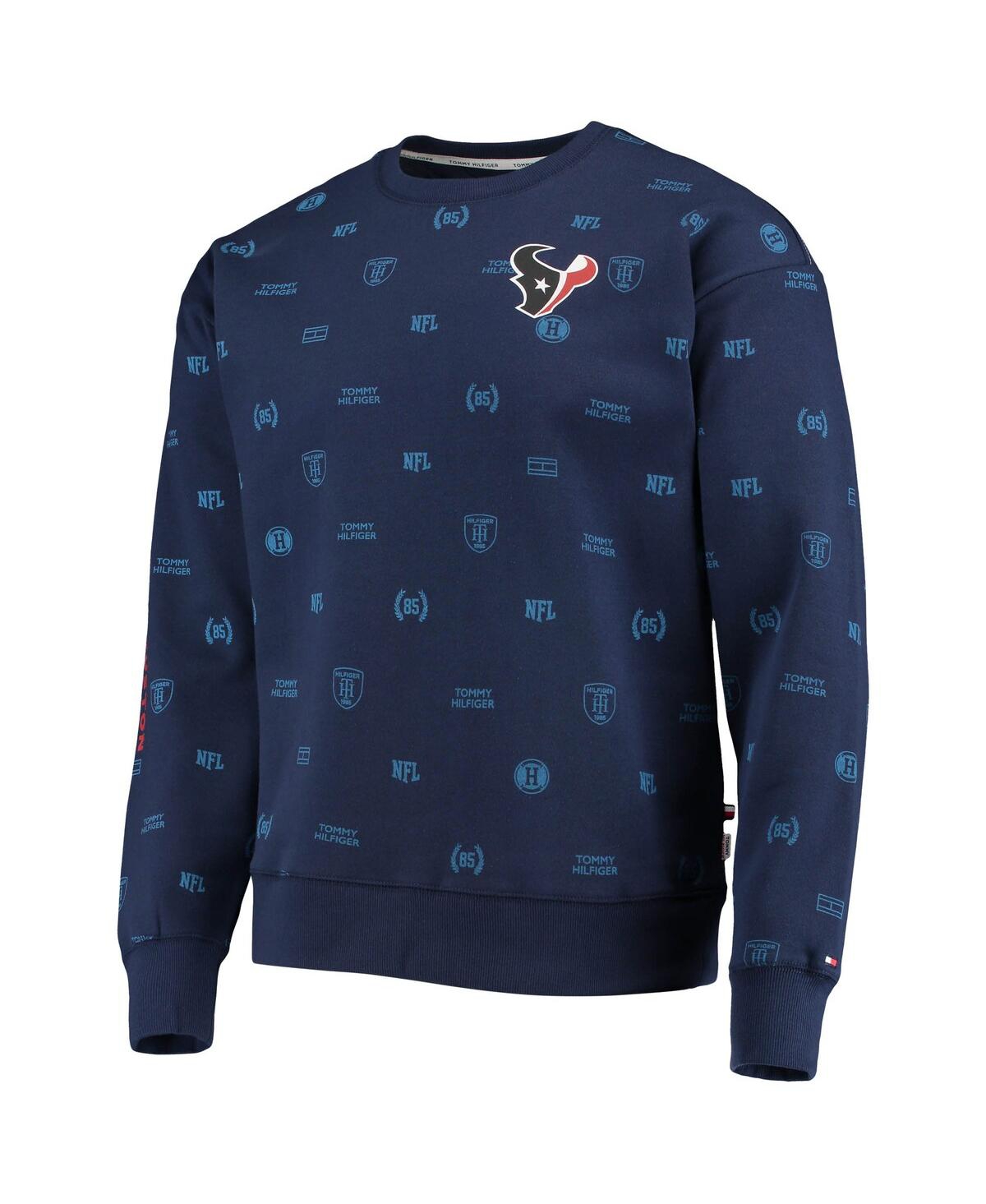 Shop Tommy Hilfiger Men's  Navy Houston Texans Reid Graphic Pullover Sweatshirt