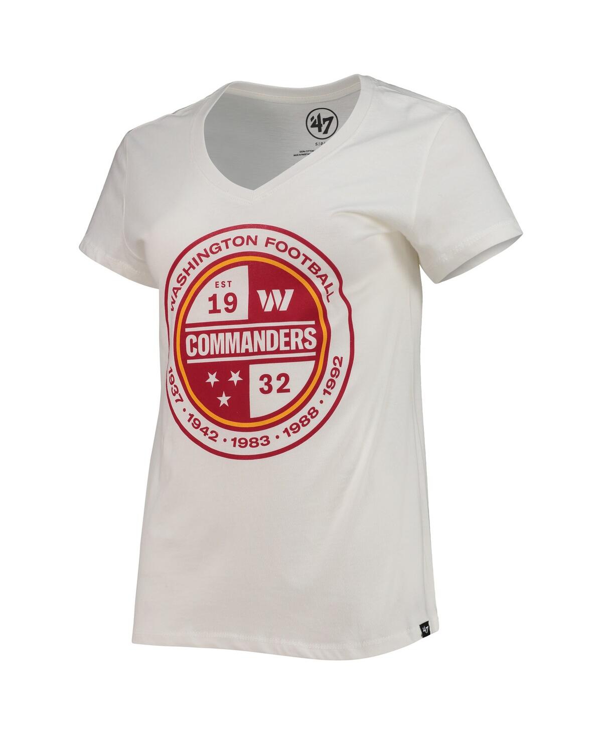 Shop 47 Brand Women's '47 White Washington Commanders Imprint Ultra Rival V-neck T-shirt