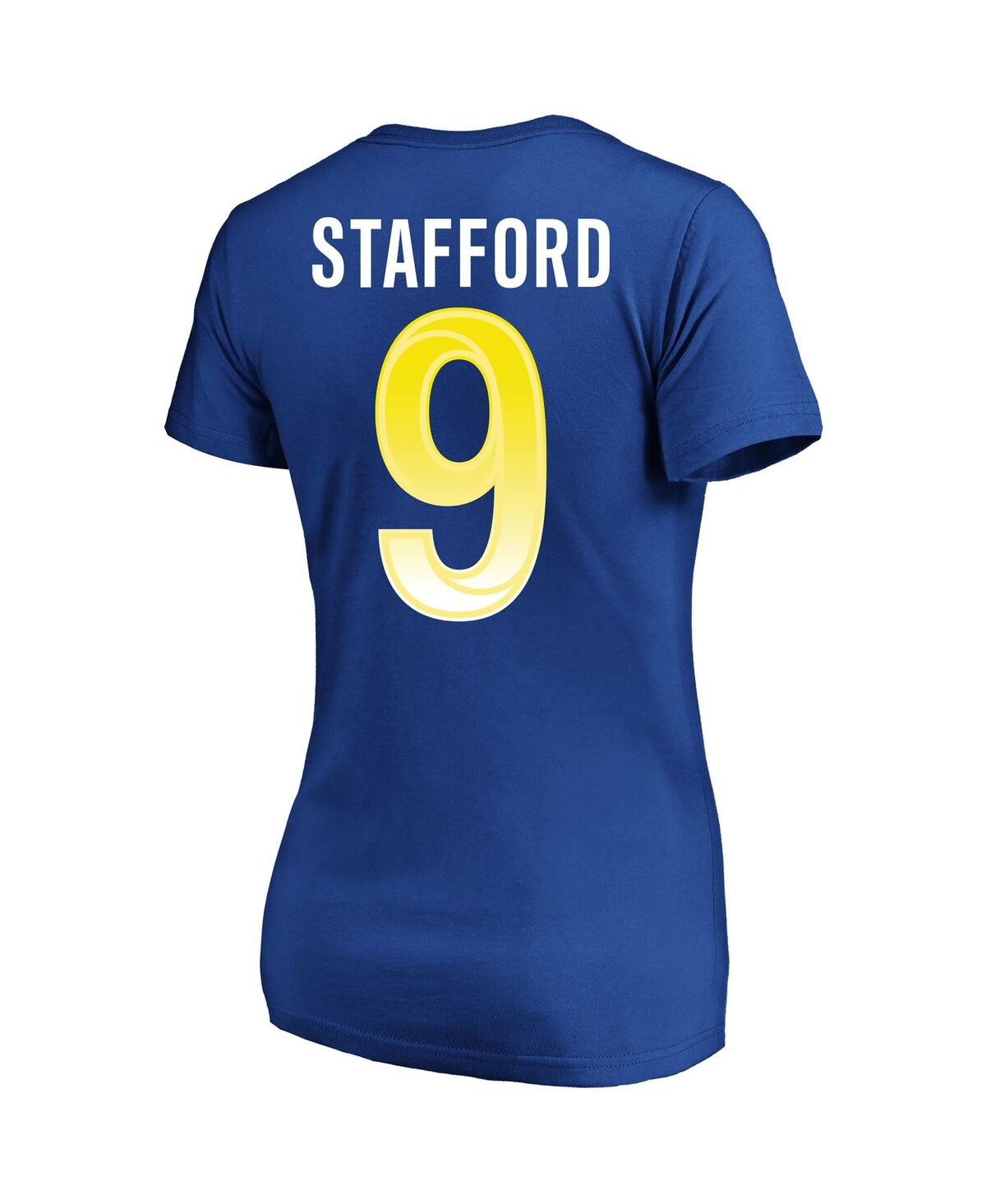 Fanatics Branded Matthew Stafford Royal Los Angeles Rams Super Bowl Lvi Plus Size Name & Number V-ne In Royal