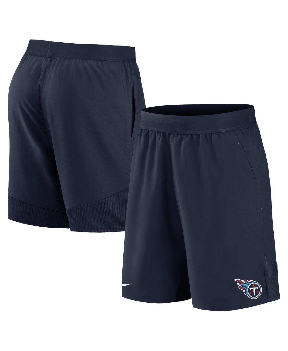 Shop Nike Men's  Navy Tennessee Titans Stretch Woven Shorts