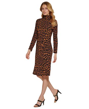 Dkny leopard turtleneck hotsell