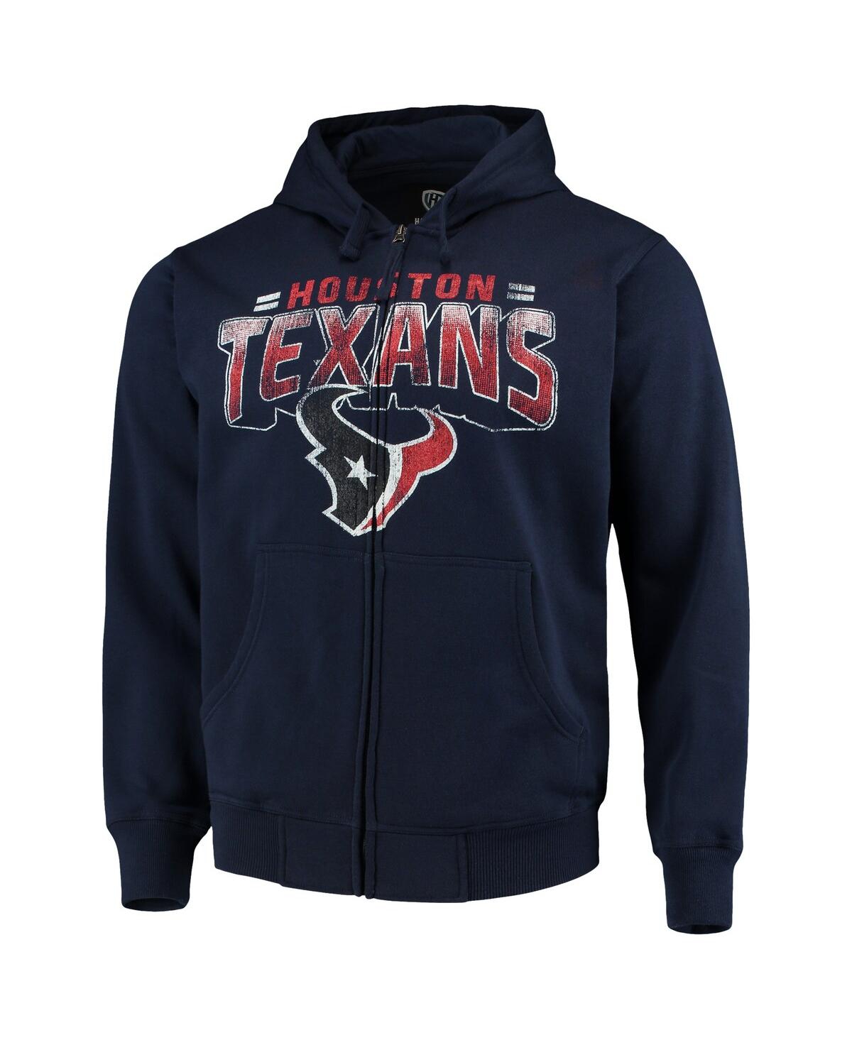 Shop G-iii Sports By Carl Banks Men's  Navy Houston Texans Perfect Season Full-zip Hoodie