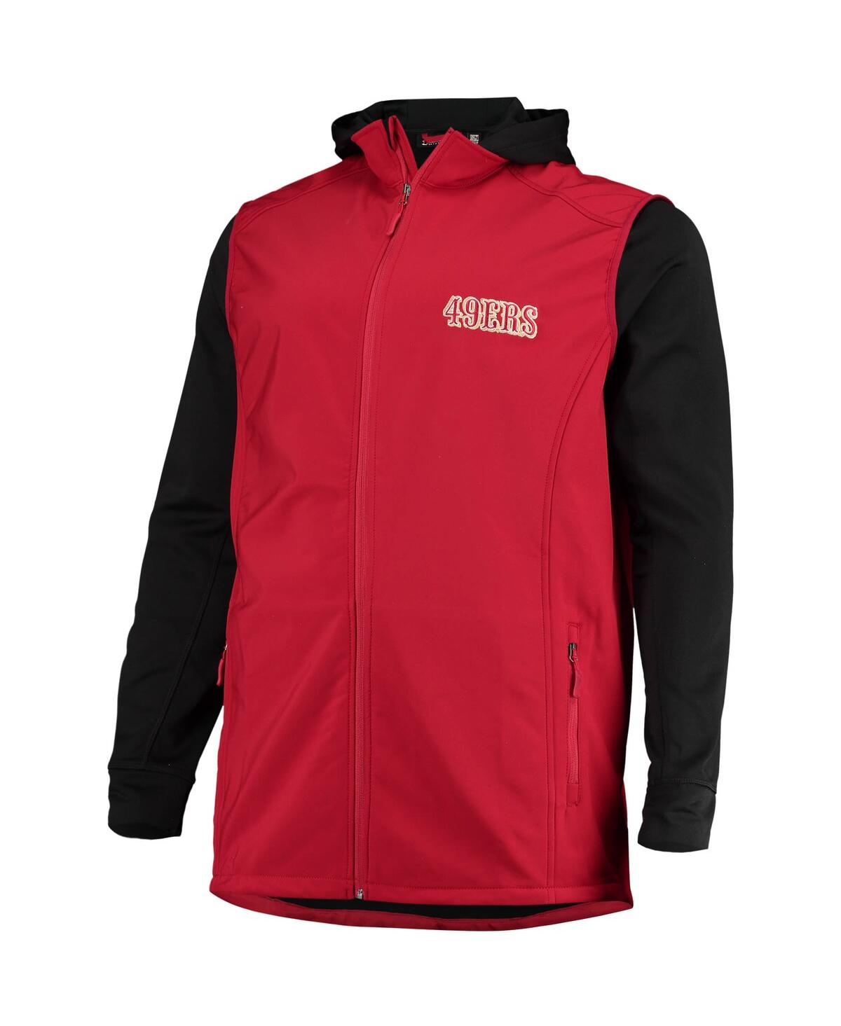 DUNBROOKE MEN'S DUNBROOKE SCARLET AND GRAY SAN FRANCISCO 49ERS BIG AND TALL ALPHA FULL-ZIP HOODIE JACKET 