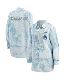 Women's Denim Indianapolis Colts Chambray Acid-Washed Long Sleeve Button-Up Shirt
