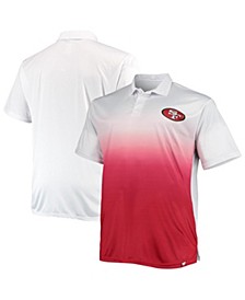 Men's White, Scarlet San Francisco 49ers Big and Tall Fade Polo Shirt