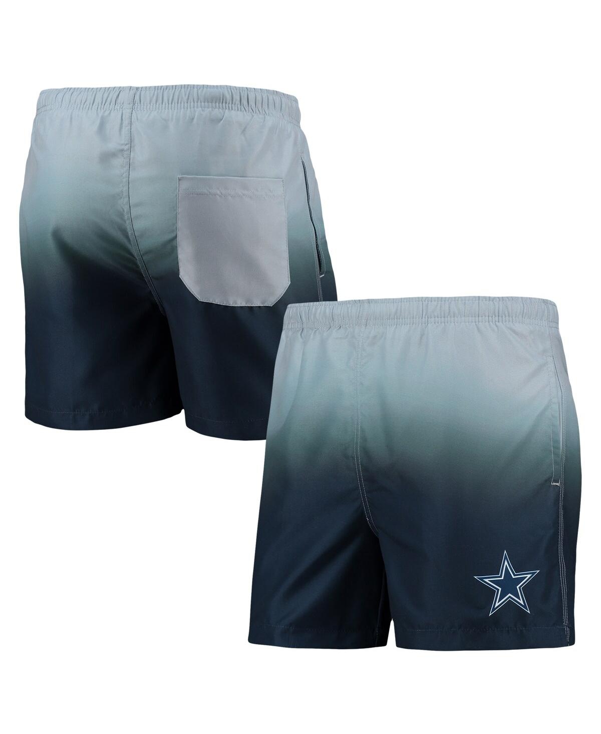 Men's Foco Gray and Navy Dallas Cowboys Dip-Dye Swim Shorts - Gray, Navy