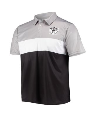 Men's Silver, Black Las Vegas Raiders Retro Colorblock Polo Shirt