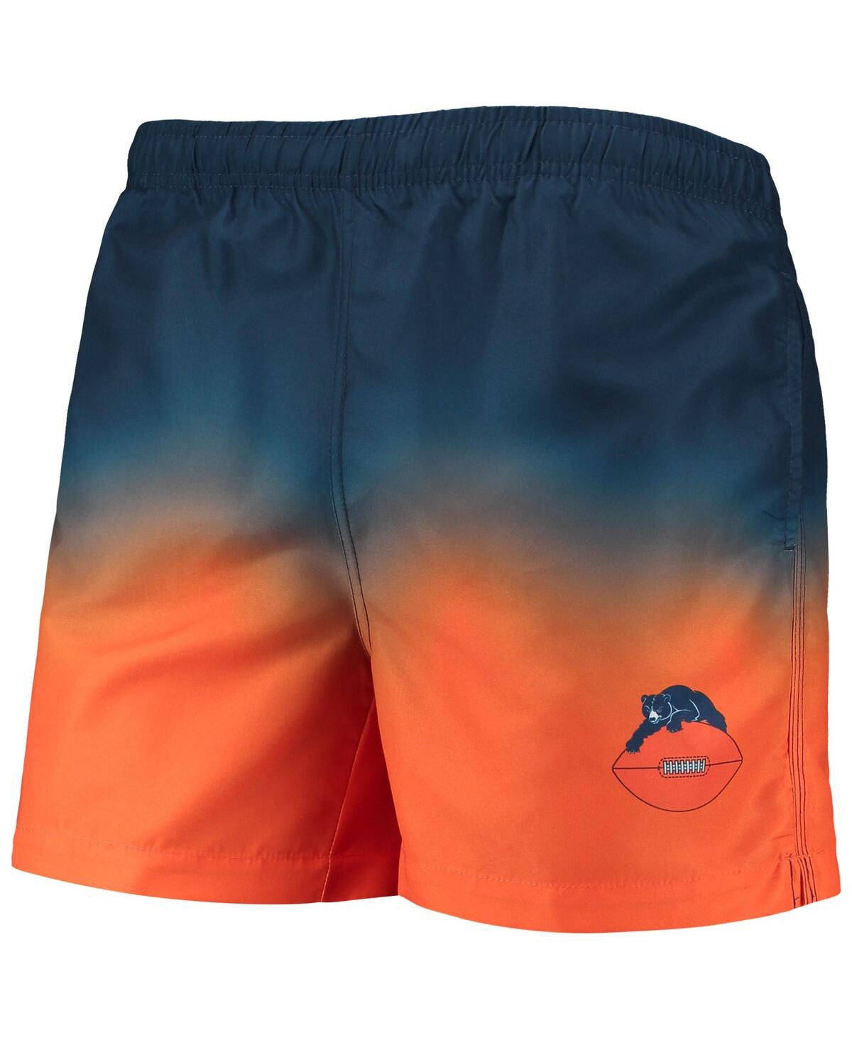 Men's Foco Orange Chicago Bears Retro Dip-Dye Swim Shorts - Orange