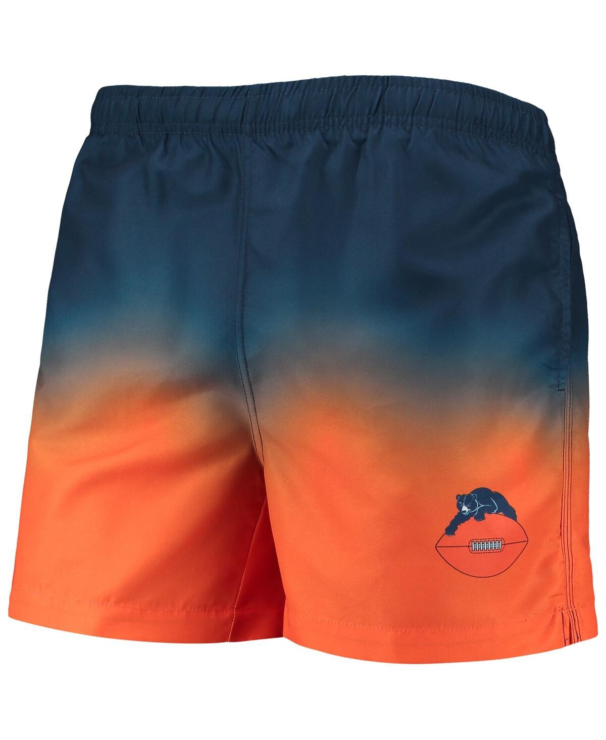 Shop Foco Men's  Navy, Orange Chicago Bears Retro Dip-dye Swim Shorts In Navy,orange