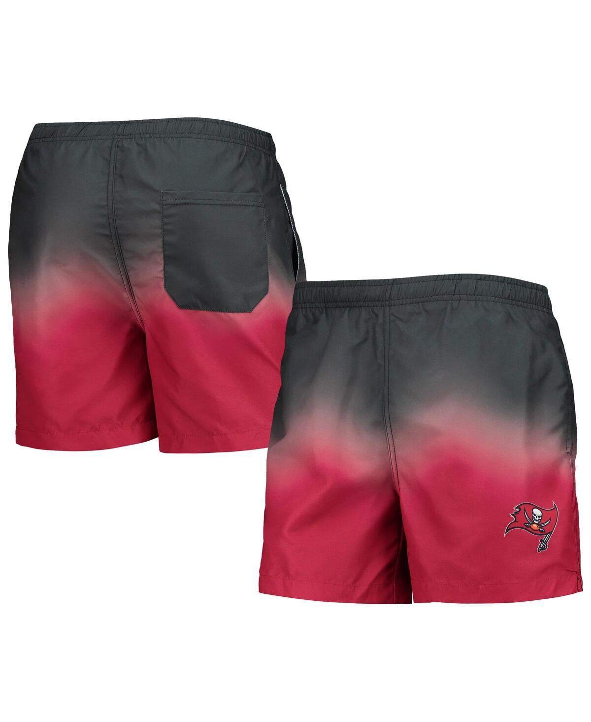 Shop Foco Men's  Red, Tampa Bay Buccaneers Dip-dye Swim Shorts