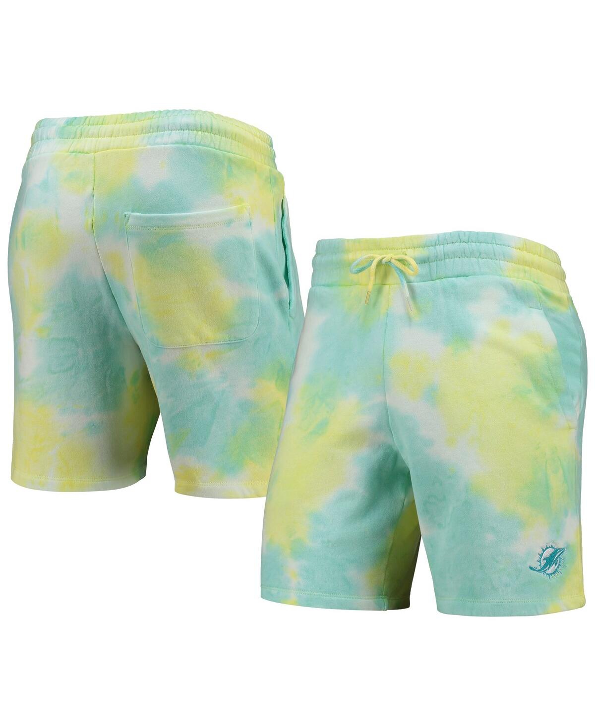 Men's New Era White Miami Dolphins Tie-Dye Shorts - White