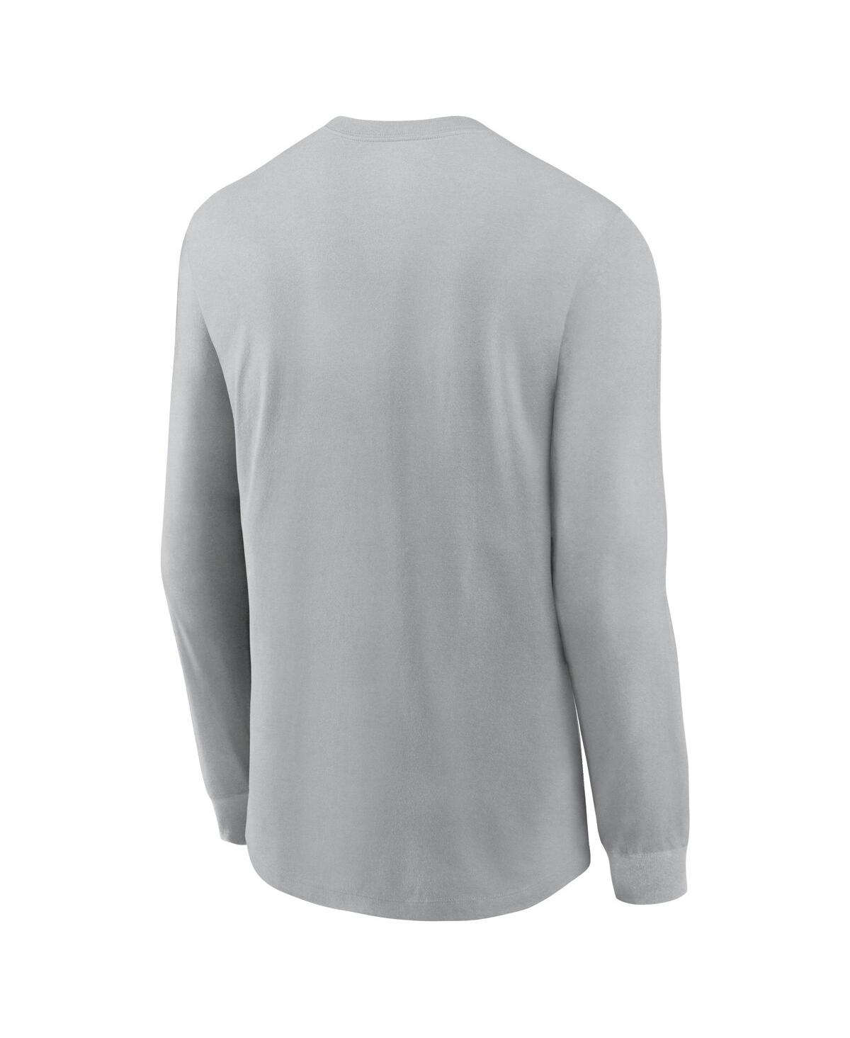 Shop Nike Men's  Silver Cleveland Browns Infograph Lock Up Performance Long Sleeve T-shirt