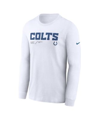 Men's White Indianapolis Colts Infograph Lock Up Performance Long Sleeve T-shirt