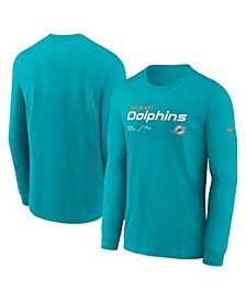 Men's Aqua Miami Dolphins Infograph Lock Up Performance Long Sleeve T-shirt