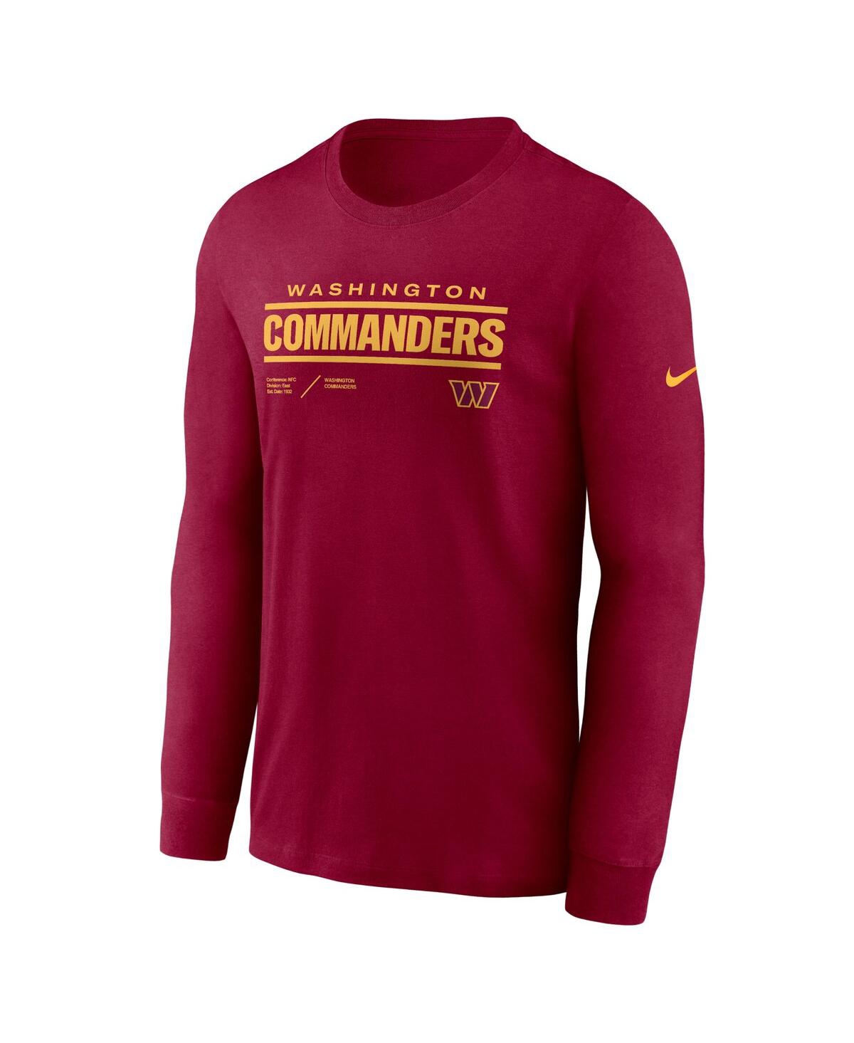 Shop Nike Men's  Burgundy Washington Commanders Infograph Lock Up Performance Long Sleeve T-shirt