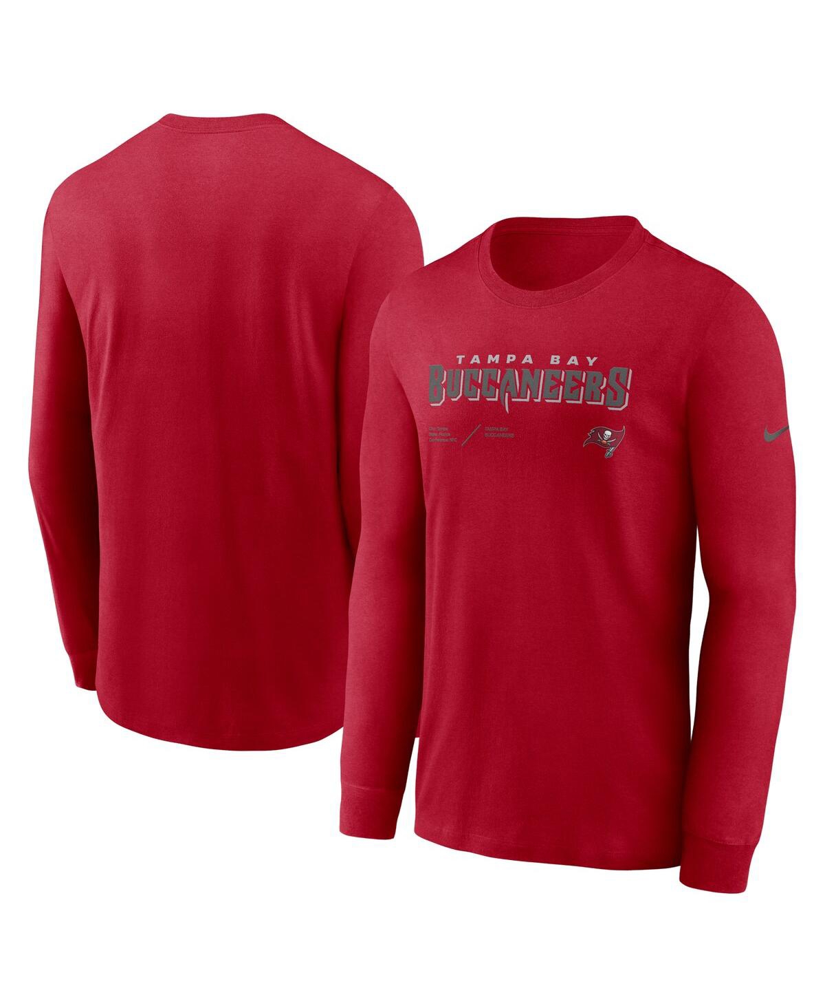 Shop Nike Men's  Red Tampa Bay Buccaneers Infograph Lock Up Performance Long Sleeve T-shirt