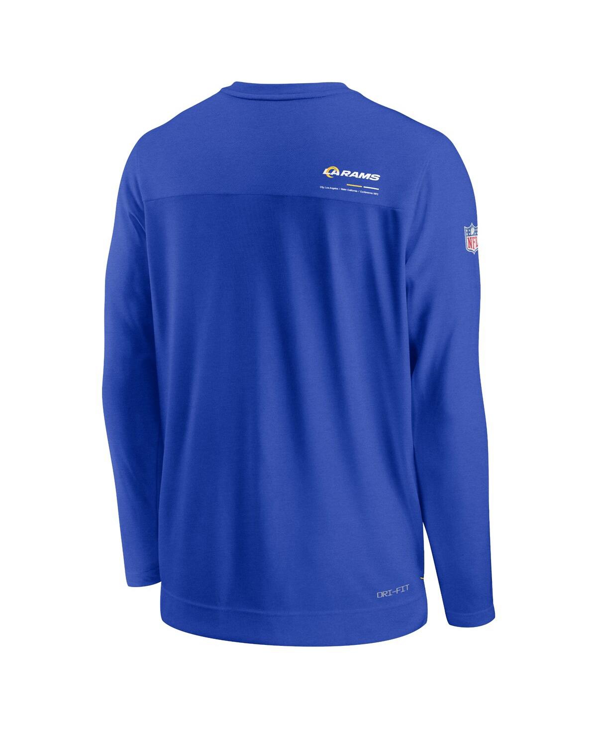 Men's NikeLos Angeles Rams 2022 Sideline Coach Chevron Lock Up Performance Long Sleeve T-shirt - Royal