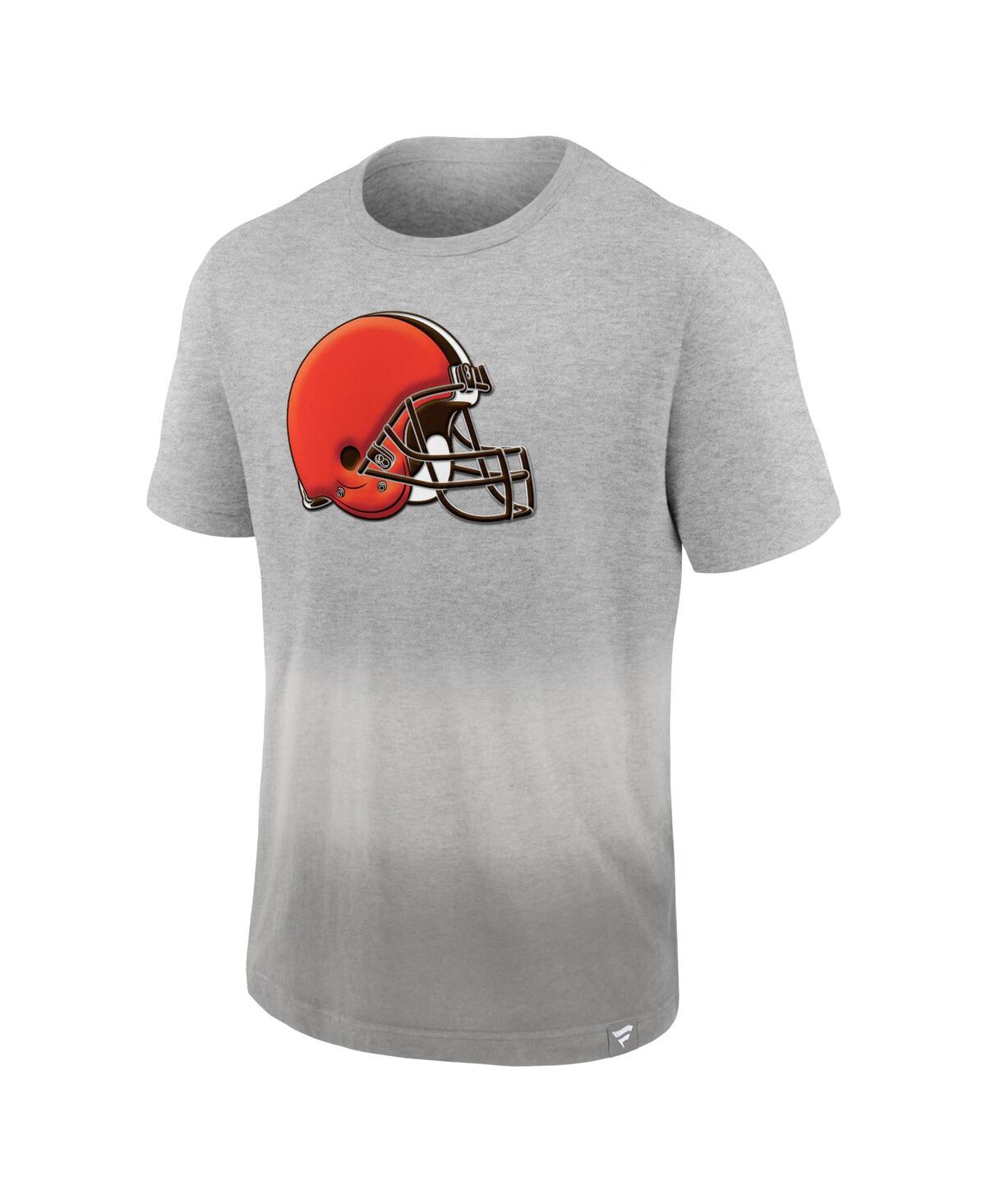 Fanatics Branded Heathered Gray/gray Cleveland Browns Team Ombre T-shirt In Heathered Gray,gray