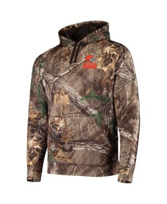 Men's Realtree Camo Cleveland Browns Circle Champion Tech Fleece Pullover Hoodie