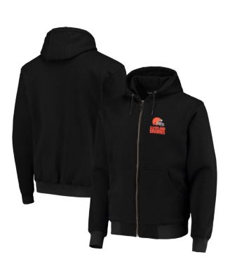 Men's Black Cleveland Browns Craftsman Thermal-Lined Full-Zip Hoodie