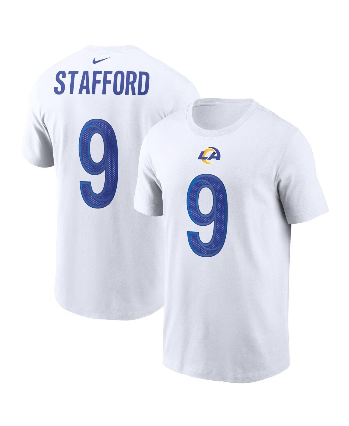 Nike Men's Matthew Stafford White Los Angeles Rams Name And Number T-shirt In White