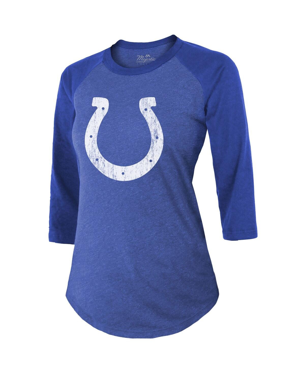 Majestic Threads Jonathan Taylor Royal Indianapolis Colts Player Name & Number Raglan Tri-blend 3/4- In Royal