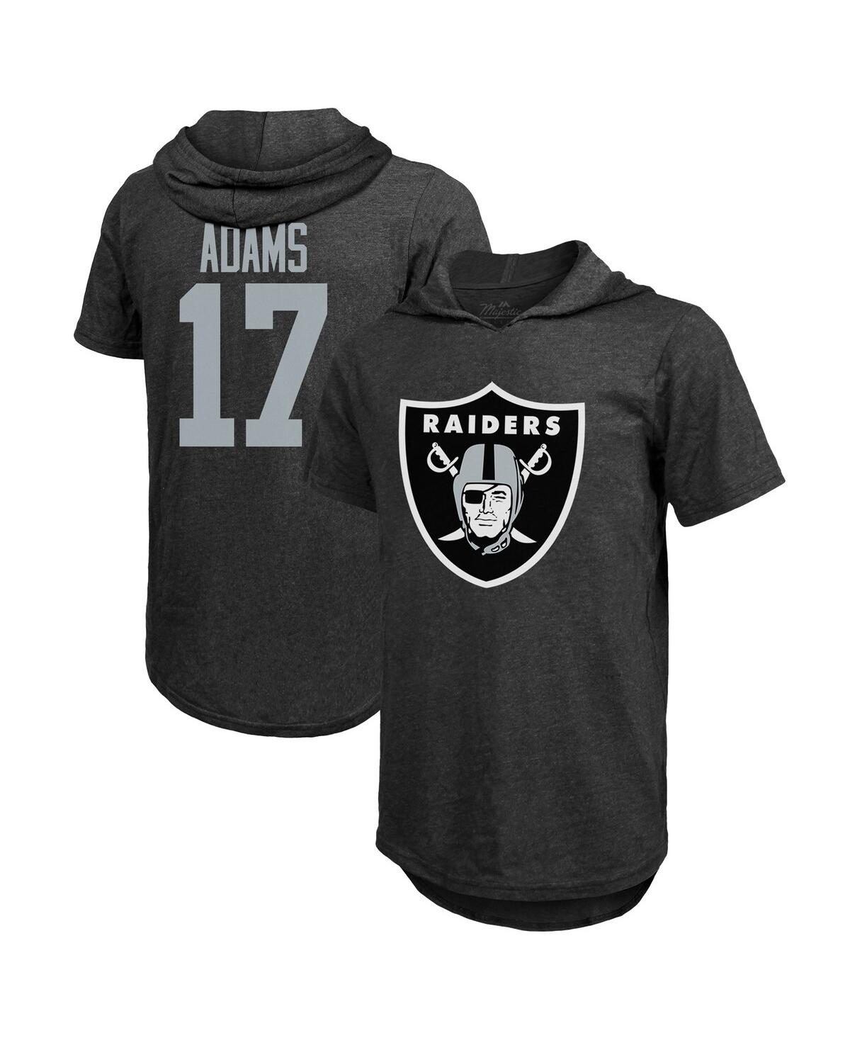 Men's Majestic Threads Davante AdamsLas Vegas Raiders Player Name & Number Short Sleeve Hoodie T-shirt - Black