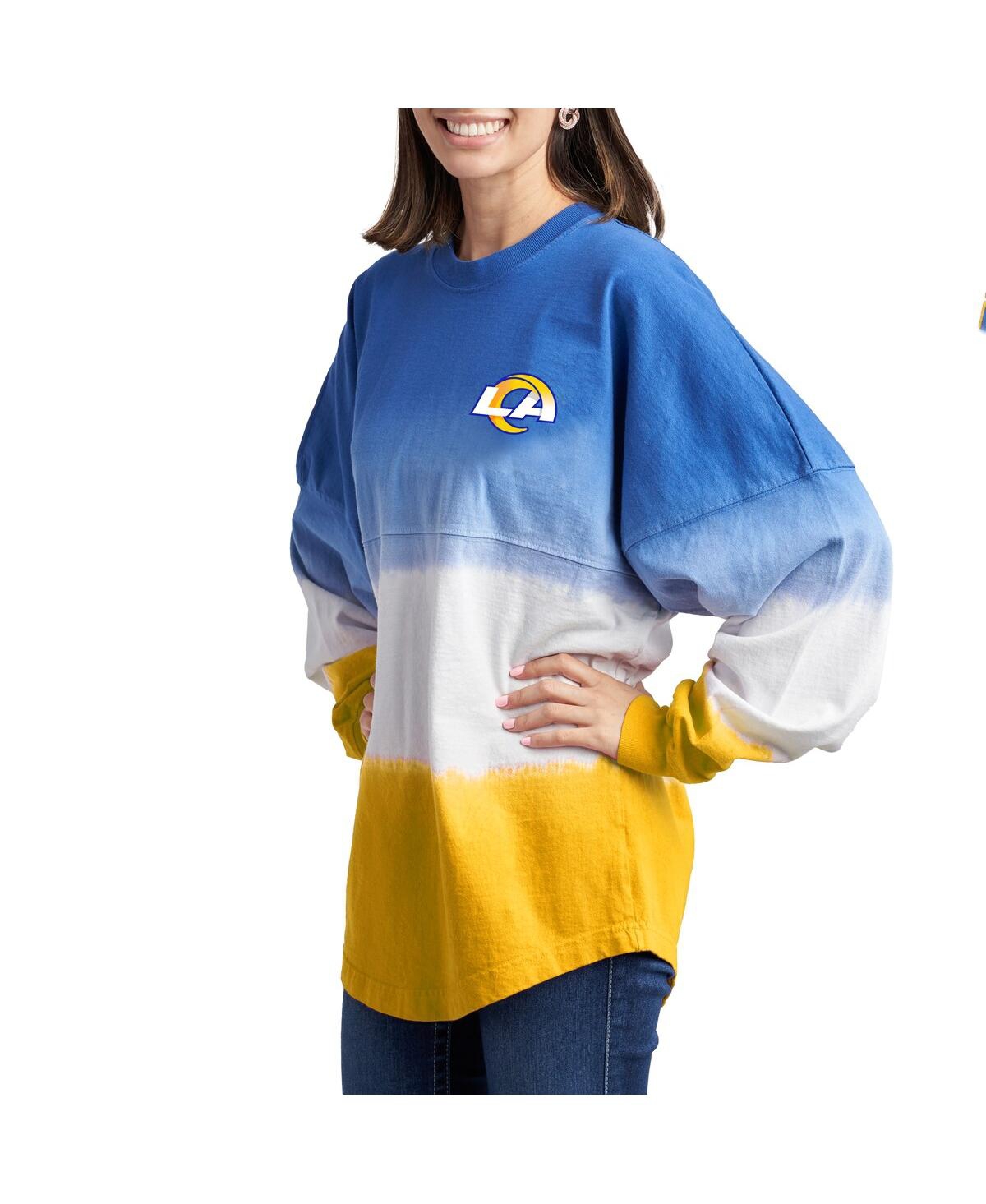 Shop Fanatics Women's  Royal Los Angeles Rams Super Bowl Lvi Champions Ombre Long Sleeve T-shirt