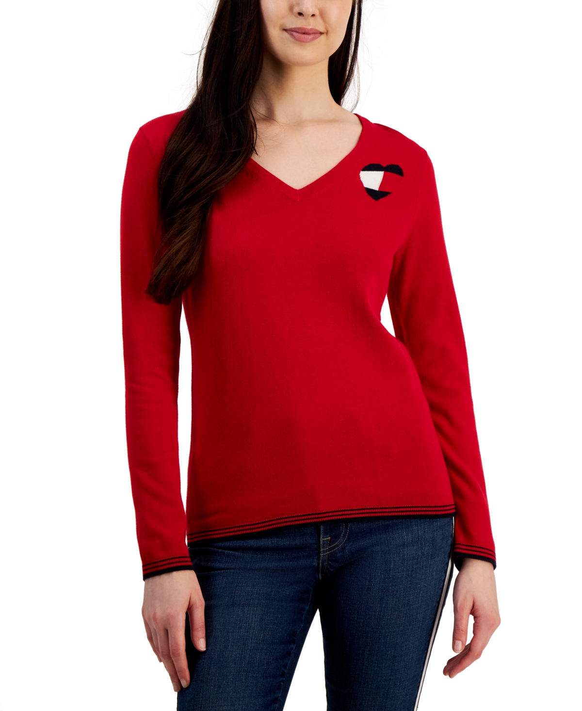 Tommy hilfiger ivy v neck sweater sale