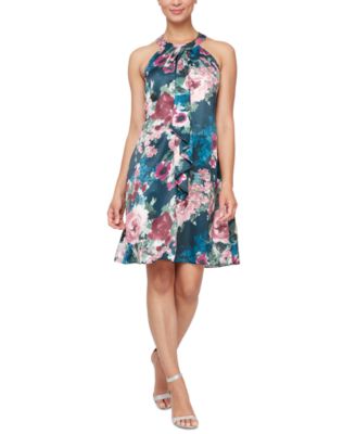 SL Fashions Women's Floral-Print Halter Dress - Macy's