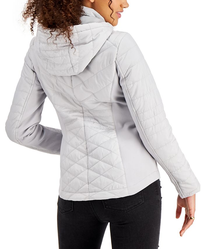 Sebby Juniors' Hooded Quilted Raincoat, Created for Macy's & Reviews