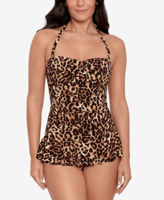 one piece animal print bathing suit