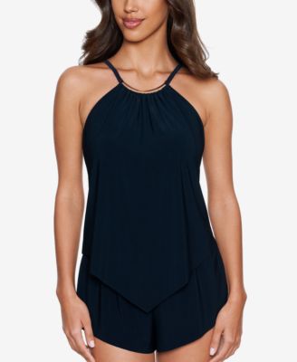 Women's Tummy Control Romper-Style One-Piece Swimsuit