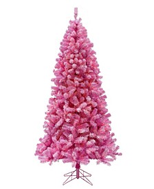 Pink Tree with Silver Tinsel Needles and Metal Stand, 6.5"