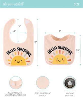 Terry Feeding Baby Girl Bibs, 10 Pack, Hello Sunshine