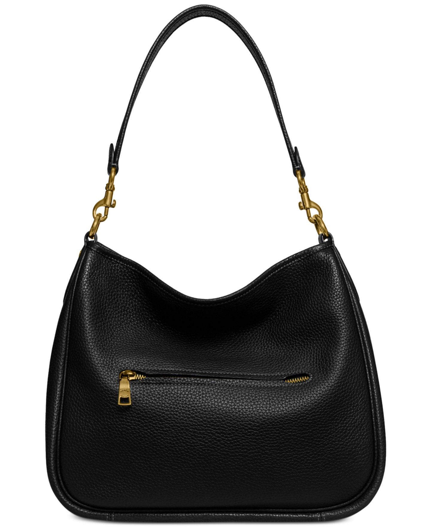 Женская сумка COACH Cary Medium Soft Pebble Leather Shoulder, цвет: Латунный / Чёрный — фото 4