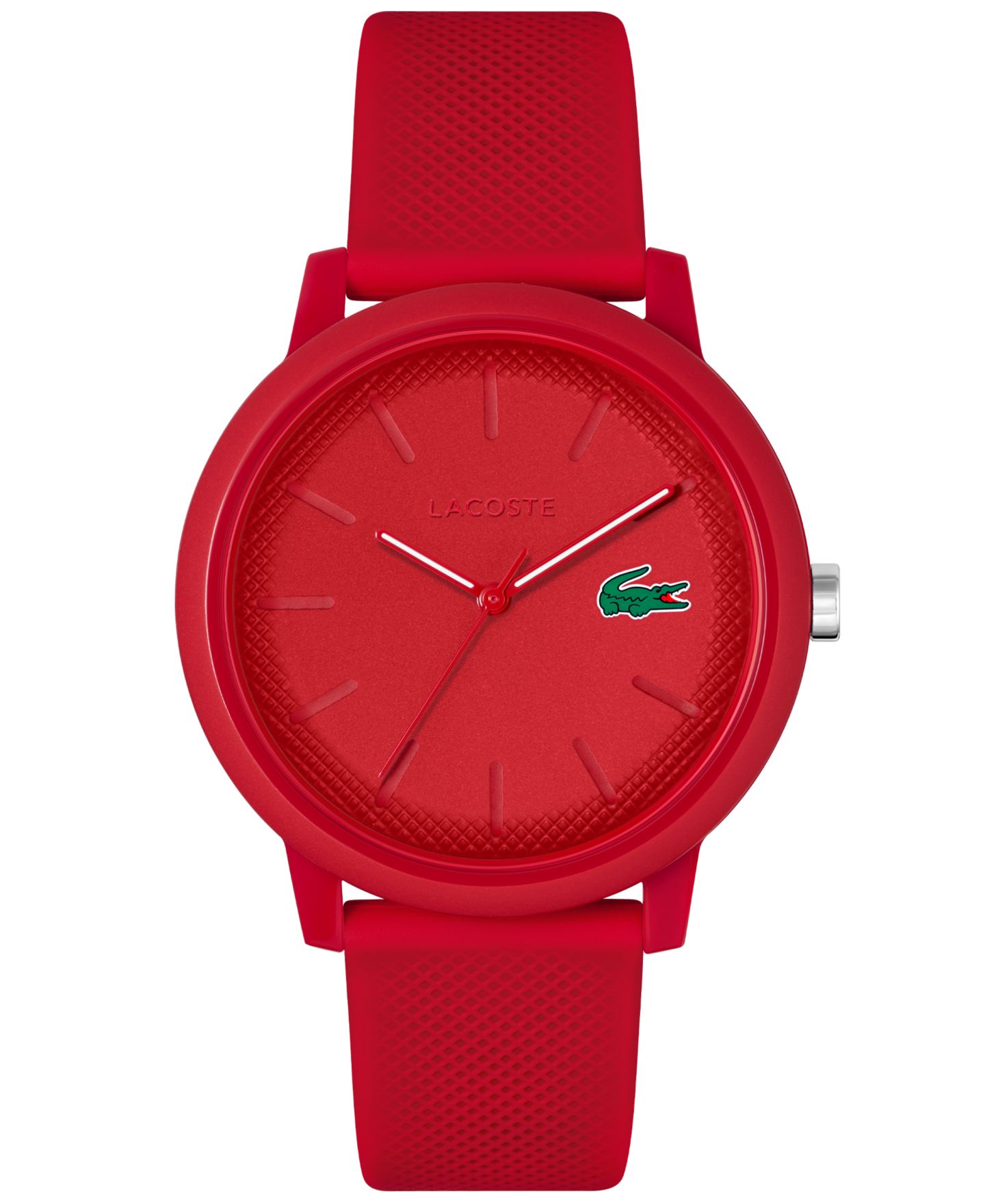 Мужские часы Lacoste L.12.12 Red Silicone Strap Watch 42mm — фото 1