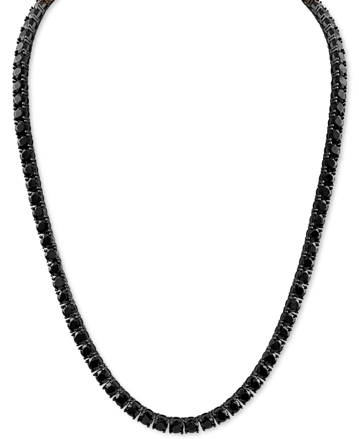 Black Spinel 24" Tennis Necklace in Black Ruthenium-Plated Sterling Silver, Created for Macy's - Black